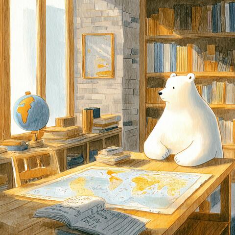 Polar Bear Browsing Maps at the Library (lo-fi chill BGM)