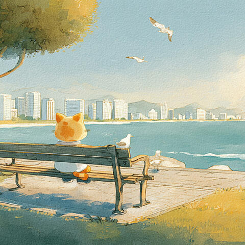 Cat Sunbathing at the Seaside Park（lo-fi chill BGM）