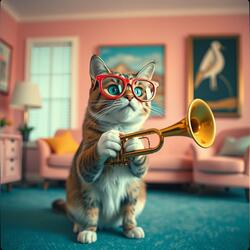 Crazy Trumpet Cat