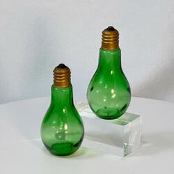 Pee Wee Green Glass Lightbulb Shakers