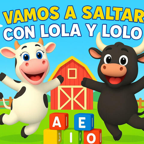 vaca lola, toro beto y pollito pio, saltan y dan un brinquito