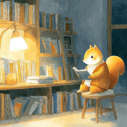 Squirrel Reading Poetry in the Night Bookstore(lo-fi chill BGM)