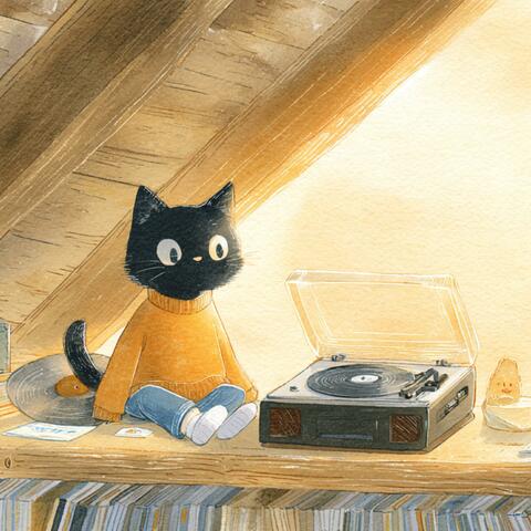 Cat Listening to Vinyl Records in the Attic(lo-fi chill BGM)
