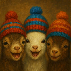 Baby Pygmy Goats In Knitted Caps