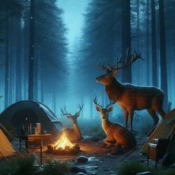 A Stag Family's Camp