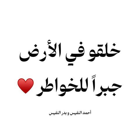 خلقو في الارض جبرا للخواطر | احمد النفيس و بدر النفيس