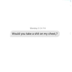 Would You Take A SHIT On My Chest?