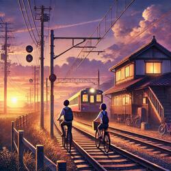 線路上の帰り道