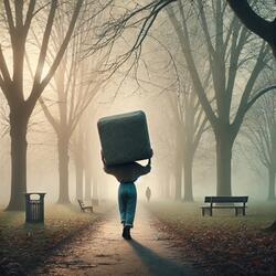 She walks around with a weight on her