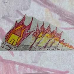 Interior of a House on Fire