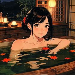 静かな夜の湯音