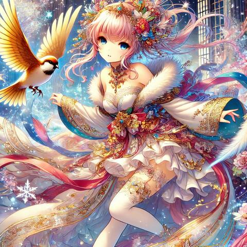 麻雀幻化雪公主