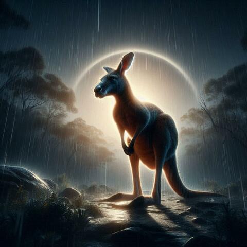 Kangaroo lost in the rain
