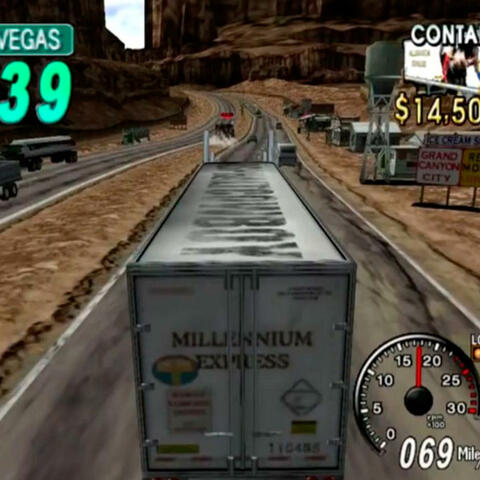 stuck behind an 18 wheeler coasting in the left lane