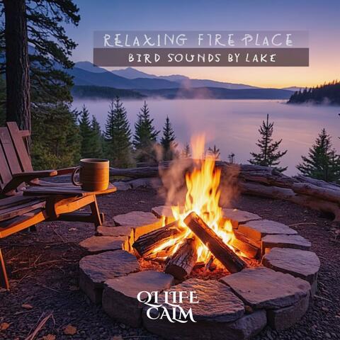 Relaxing Fireplace & Bird Sounds by Lake | Meditation for Stress Relief