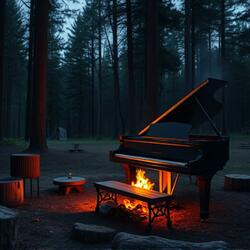 wet keys With Camp Fire Sounds