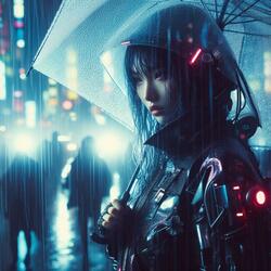 ambient cyberpunk rain