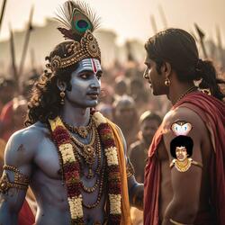 Krishna & Arjuna Deathless Dharma Kuru Battlefield & Jimi's inspiration (feat. Krishna & Jimi)