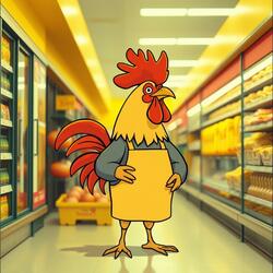 der Hahn im Supermarkt