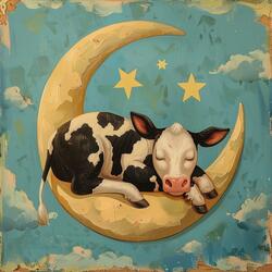 Sleepy Cow Couldn't Jump All the Way Over the Moon