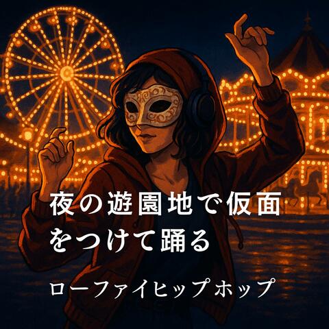 夜の遊園地で仮面をつけて踊るローファイヒップホップ