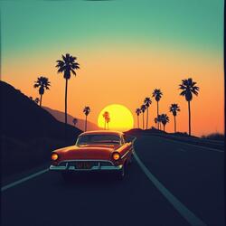 Sunset cruise on the Pacific Coast Highway