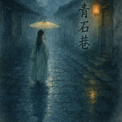 月落青石巷-細雨輕輕落， 簷下舊花香，  一盞殘燈照， 影碎石階旁。