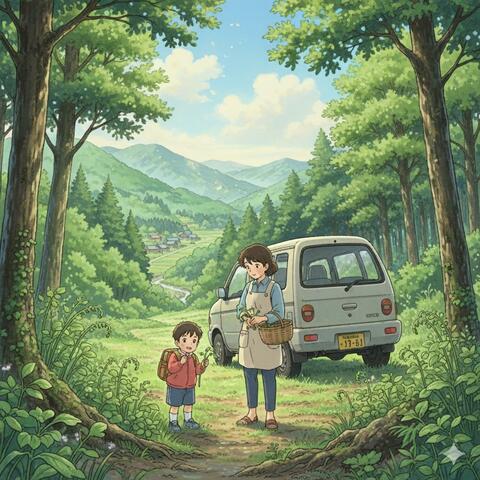 母とわらび摘み