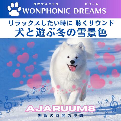 リラックスしたい時に 聴くサウンド　犬と遊ぶ冬の雪景色