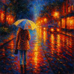 Threads of Flame in Rain