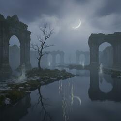 Bir sokak lambası altında