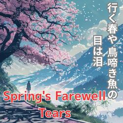 Fr Les larmes du printemps qui s'en va　行く春や 鳥啼き魚の 目は泪