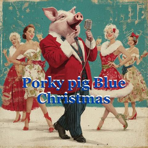 porkey pig blue christmas