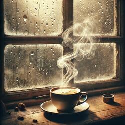 Heißer Kaffee und Kalter Regen