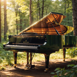 Arboles, piano y sol