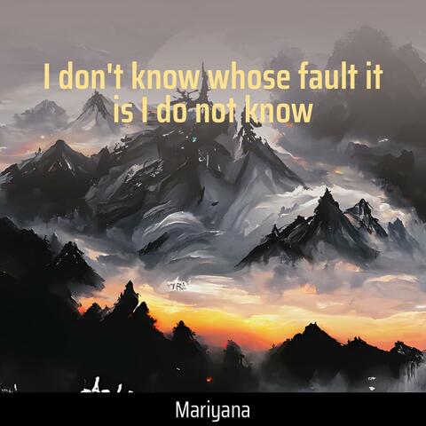 I Don't Know Whose Fault It Is I do Not Know