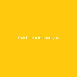 I Wish I Could Save You
