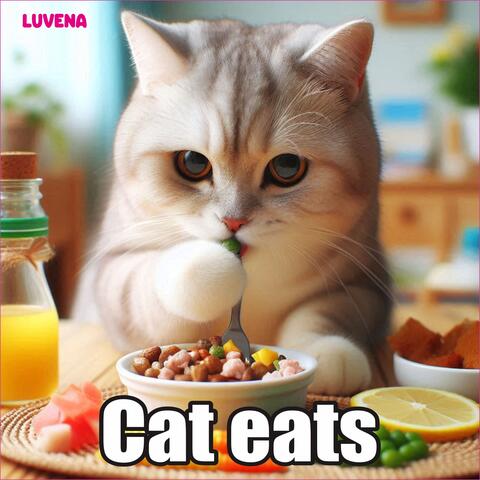 Cat eats