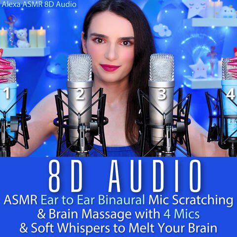 8D AUDIO - ASMR Ear to Ear Binaural Mic Scratching & Brain Massage with 4 MICS & Soft Whispers to Melt Your Brain