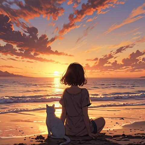 Beautiful sunset stroll
