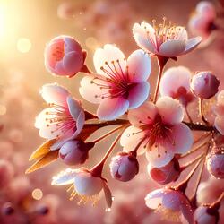 Cherry blossoms dance, the harmony of spring once again