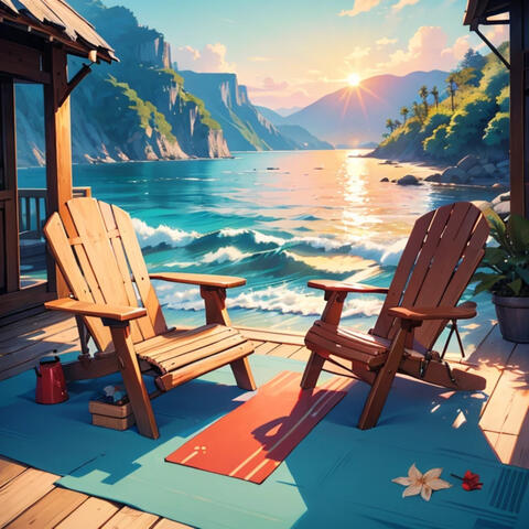 夕暮れのビーチチェア