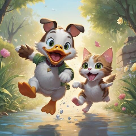 Duck and cat, what a joyful day!