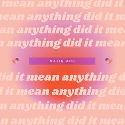 Did It Mean Anything