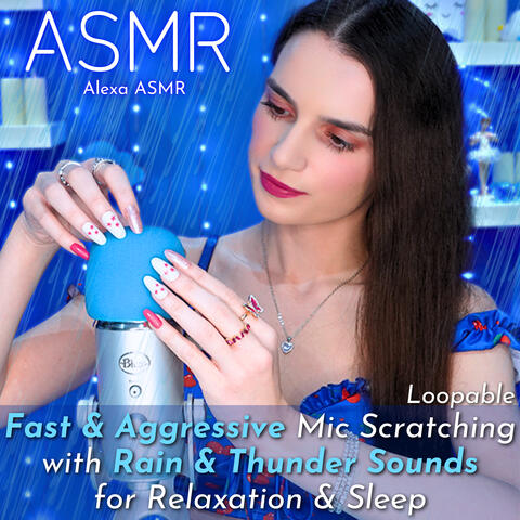 ASMR Fast & Aggressive Mic Scratching with Rain & Thunder Sounds for Relaxation & Sleep - Loopable