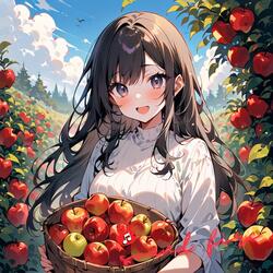 リンゴ農家の収穫