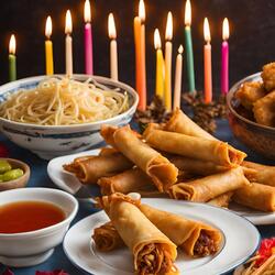 Egg Rolls and Chow Mein