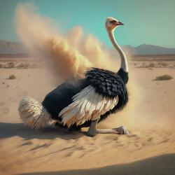 Ostrich dust bathing