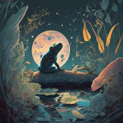 Frog croaking towards the sky