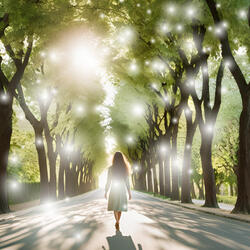 新緑が眩しい道